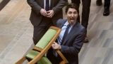 He's also an idiot: Trudeau took the chair out of parliament, sticking his tongue out