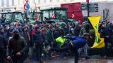Европейские фермеры закидали здание Европарламента яйцами и фейерверками