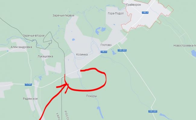 Карта белгородской области граница с украиной козинка