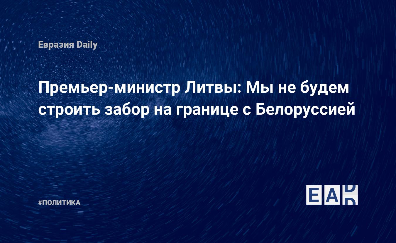 Премьер литвы сообщила что забор на границе с белоруссией пока будет возводиться в кредит